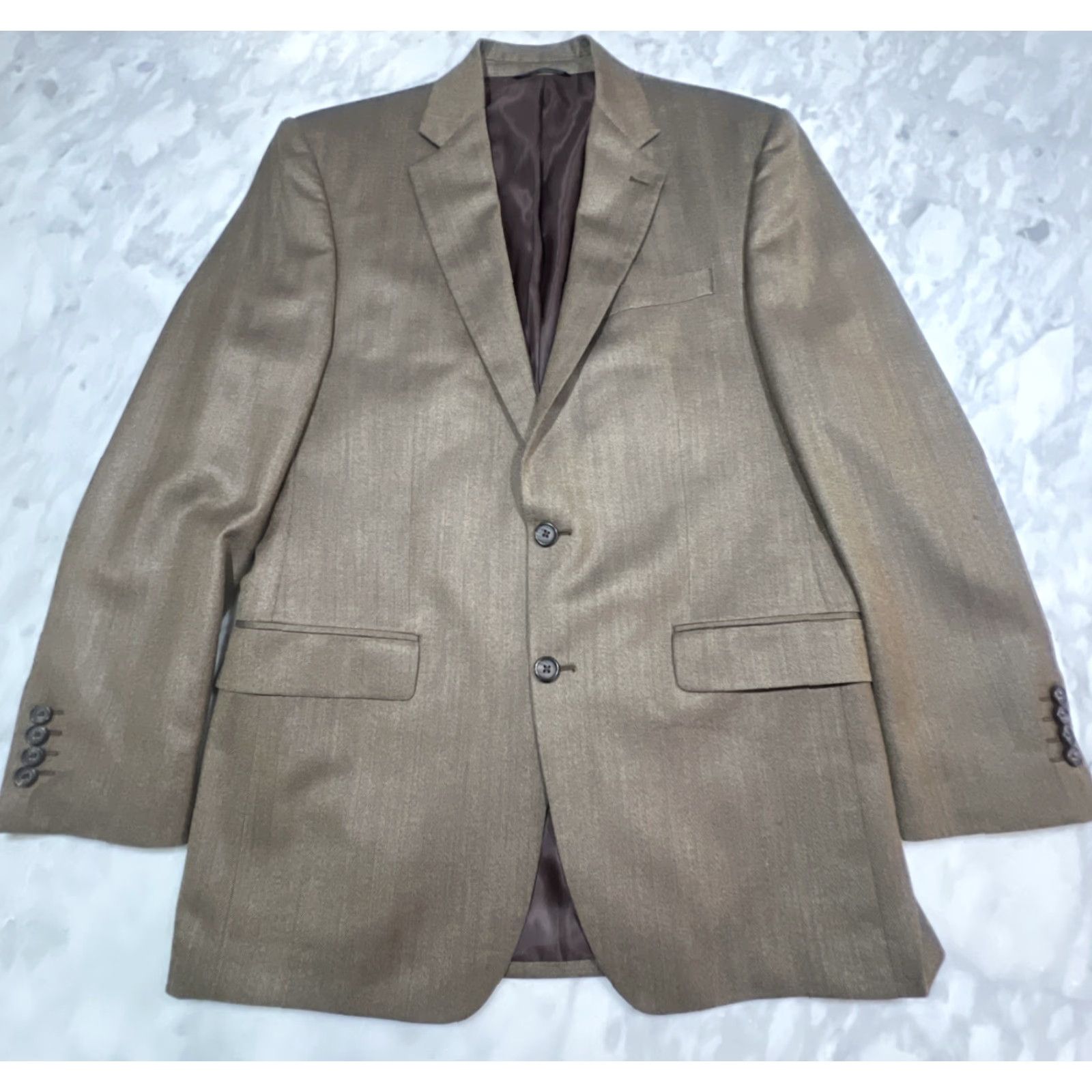 Ralph Lauren Ralph Lauren Sport Coat Blazer Mens 40L Brown Wool Silk Two-Button Sports Size 40L - 2 Thumbnail
