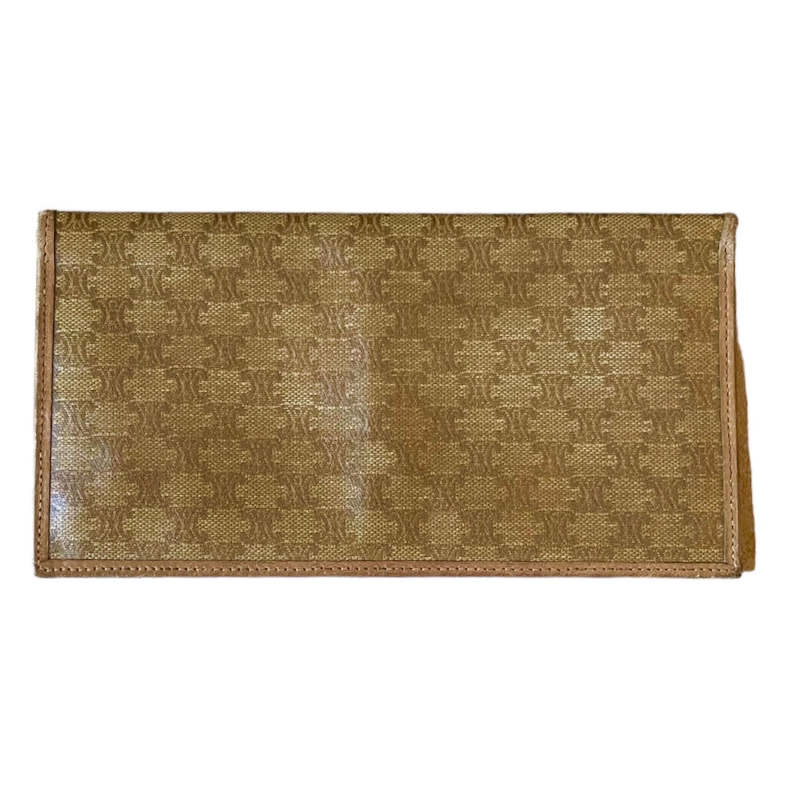 Celine Vintage Céline Macadam Checkbook Wallet Beige Size ONE SIZE - 2 Thumbnail