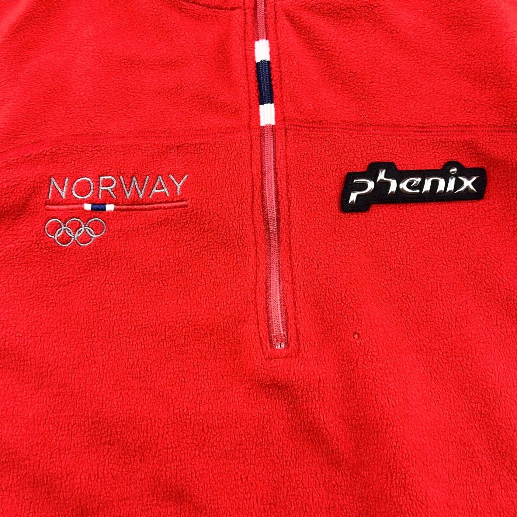 Vintage Phenix Norway Olympic Team Mens Ski Top 1/4 Zip Fleece Mid Layer Red Winter Size US L / EU 52-54 / 3 - 3 Thumbnail