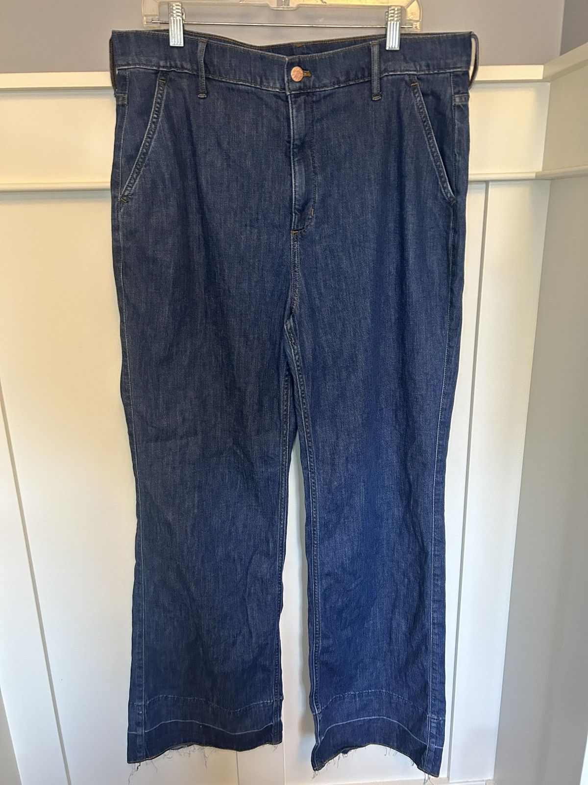 Vintage Baggy flared blue jeans Size US 33 - 1 Thumbnail
