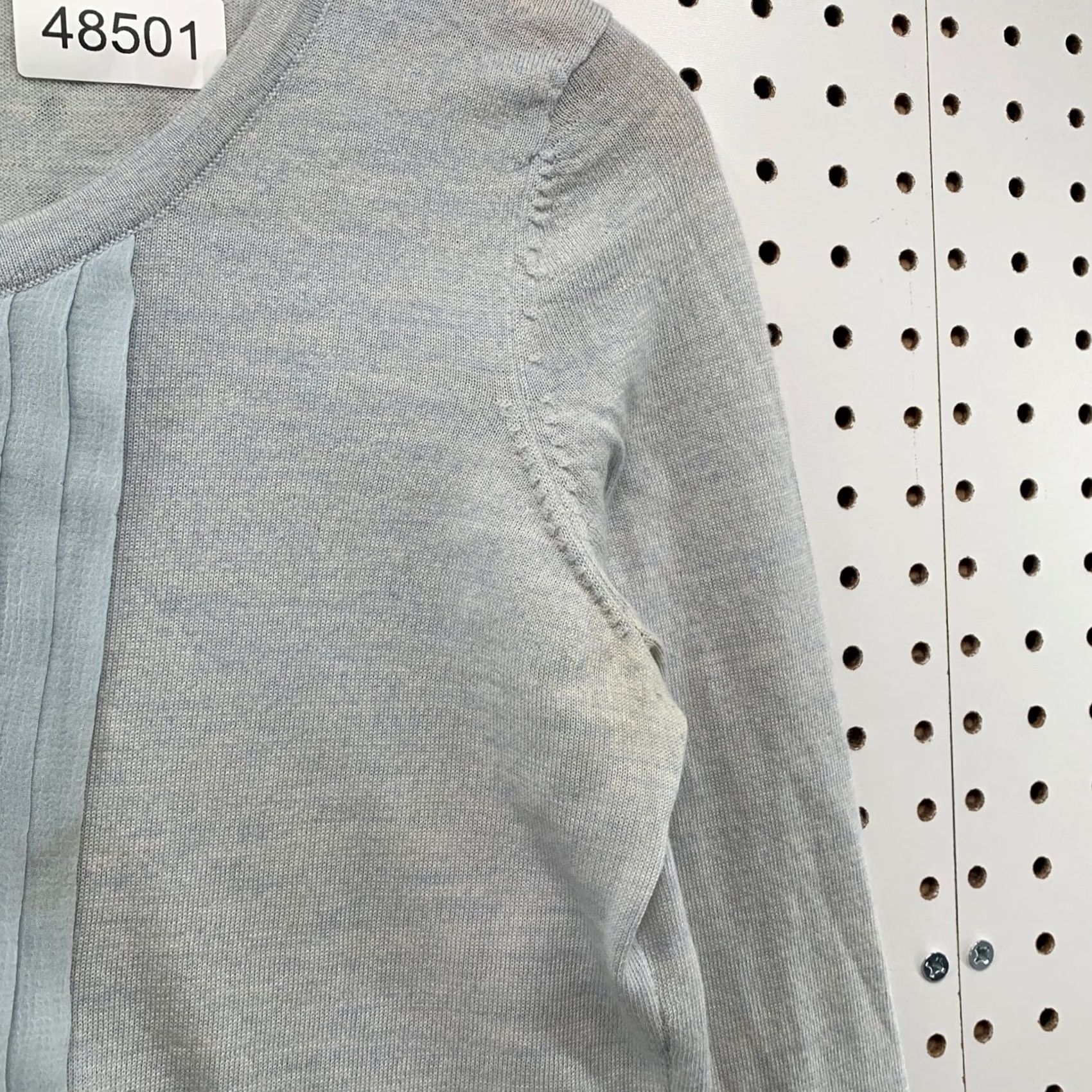 Talbots Talbots Sweater Cardigan Women Small Light Blue Pure Italian Merino Wool Pleated Size S / US 4 / IT 40 - 5 Thumbnail