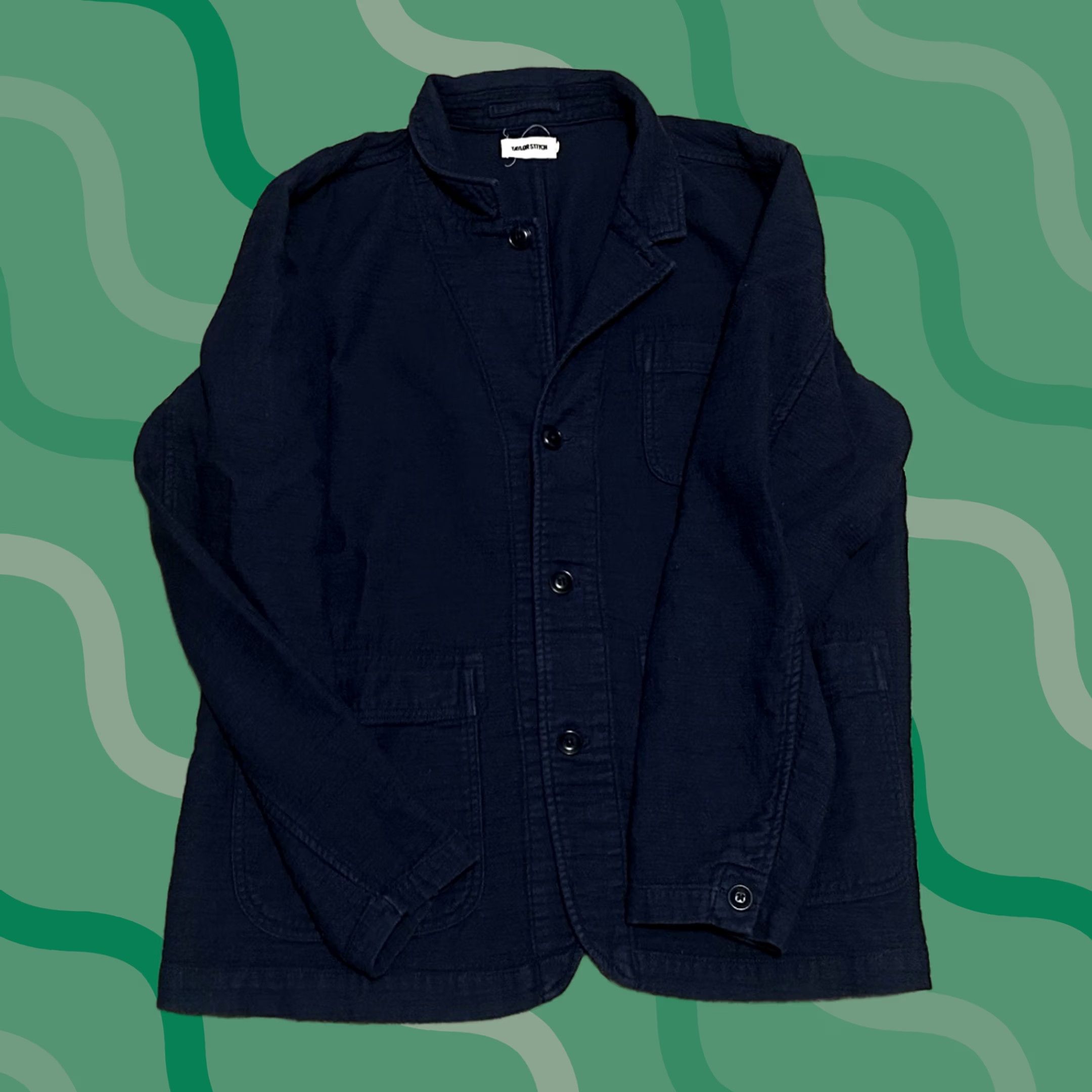 Taylor Stitch VINTAGE: No (omit) The Emerson Blazer Taylor Stitch Jacket Men 46 Blue Size 46R - 1 Thumbnail