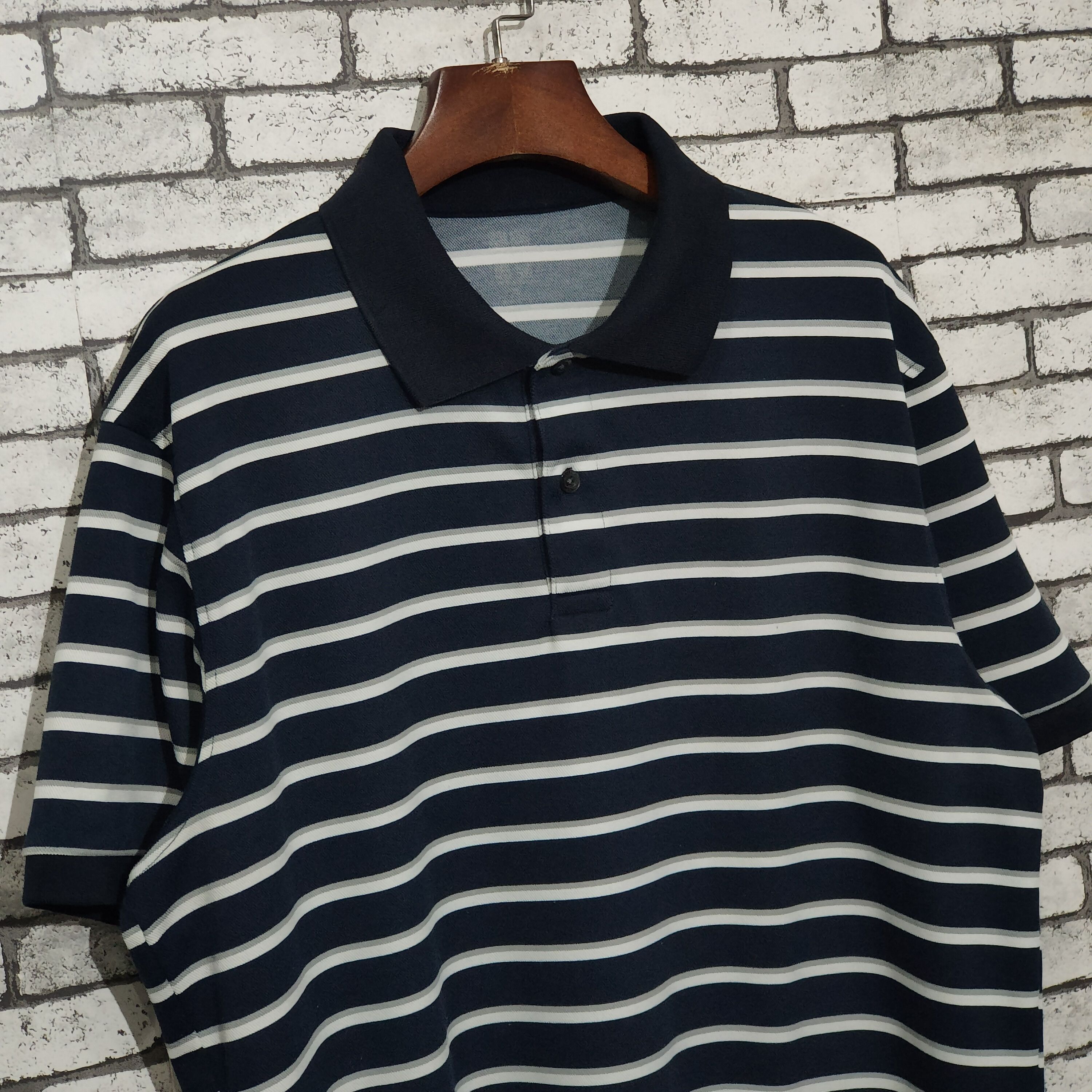 Japanese Brand × Uniqlo 🔥Uniqlo Stripes XL short Sleeve Polo Shirt Size US XL / EU 56 / 4 - 3 Thumbnail