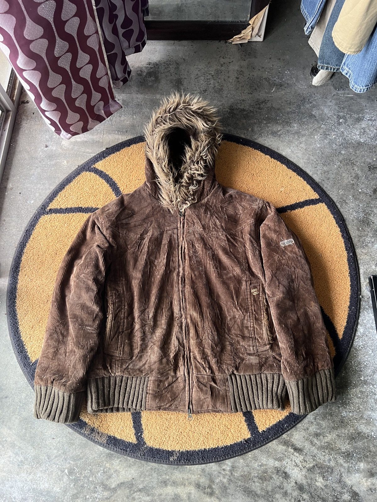 🔥Billabong Faux Fur Corduroy Zipper Jacket Hoodie