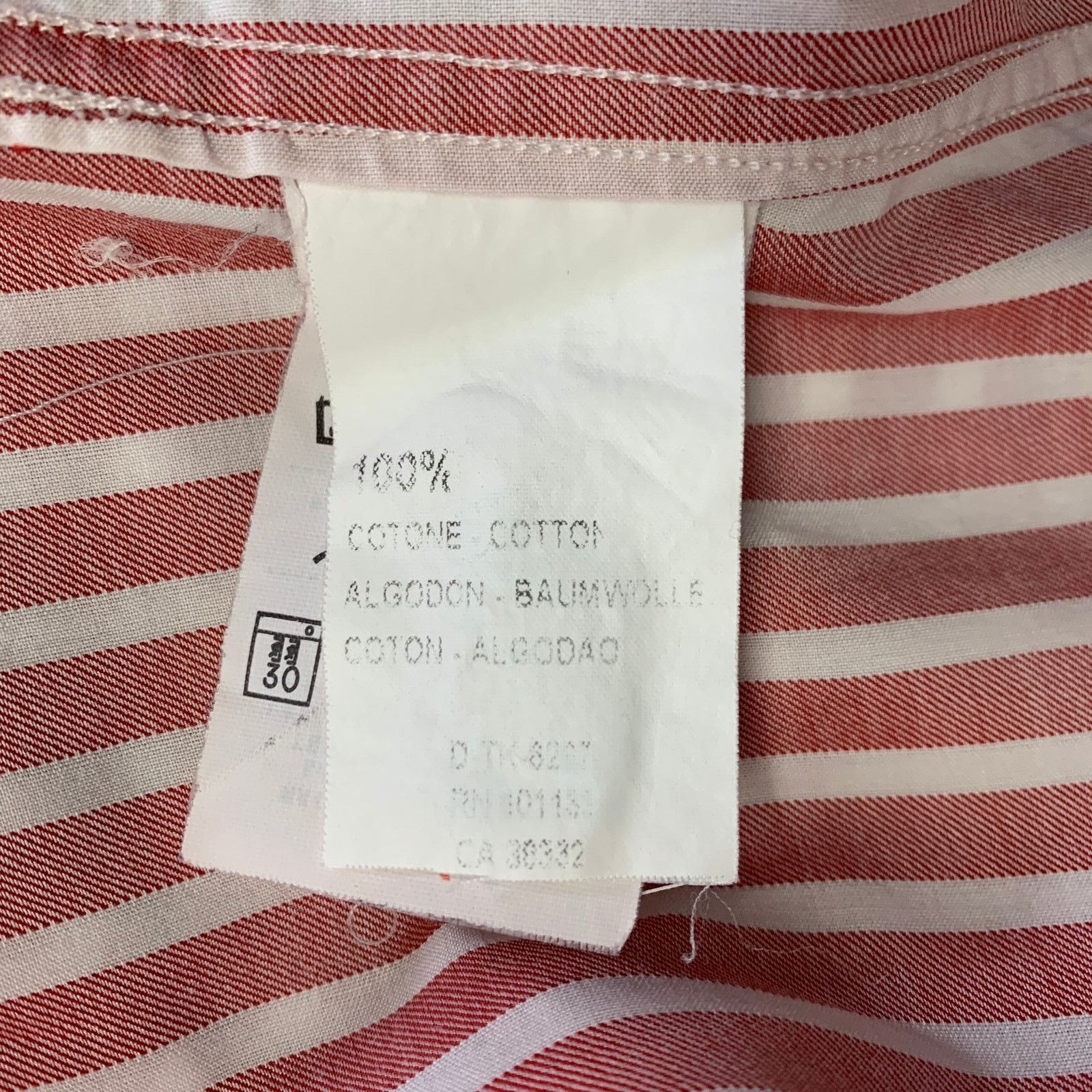 Ermenegildo Zegna Size L Red White Stripe Cotton Button Up Long Sleeve Shirt Size US L / EU 52-54 / 3 - 7 Thumbnail
