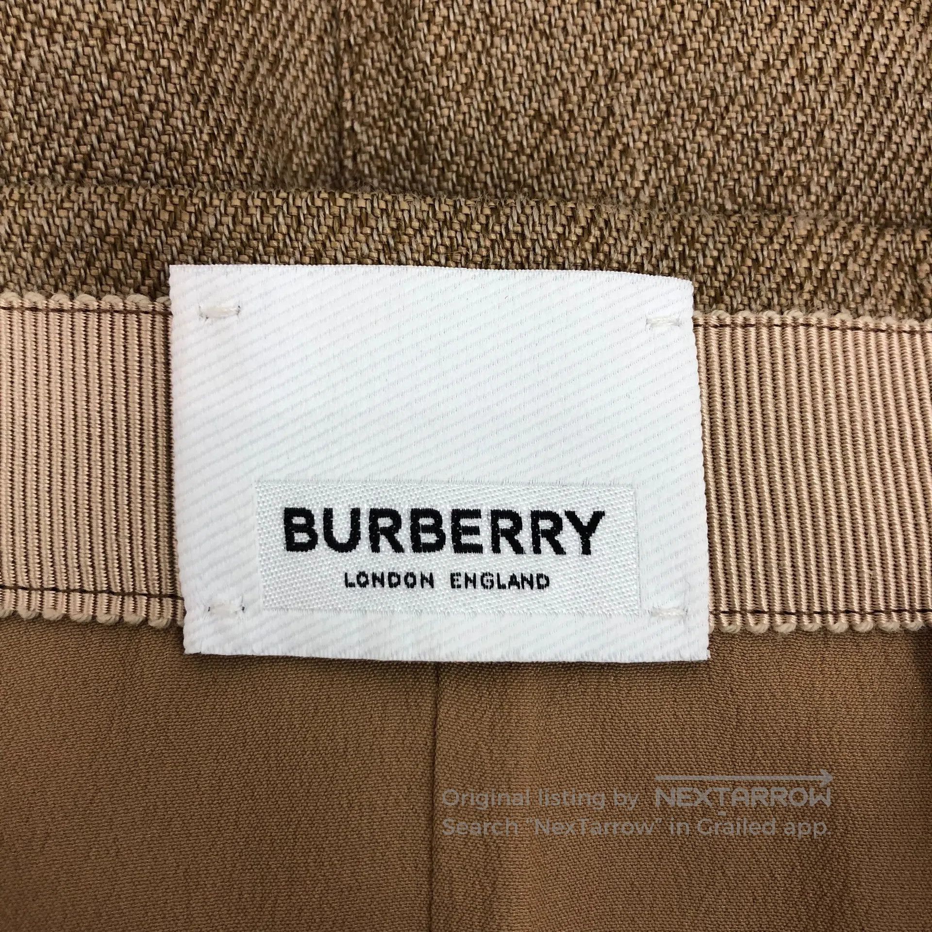 Burberry Burberry Deep Brown Flax Pleated Knee-Length Skirt| Size 35" - 5 Thumbnail