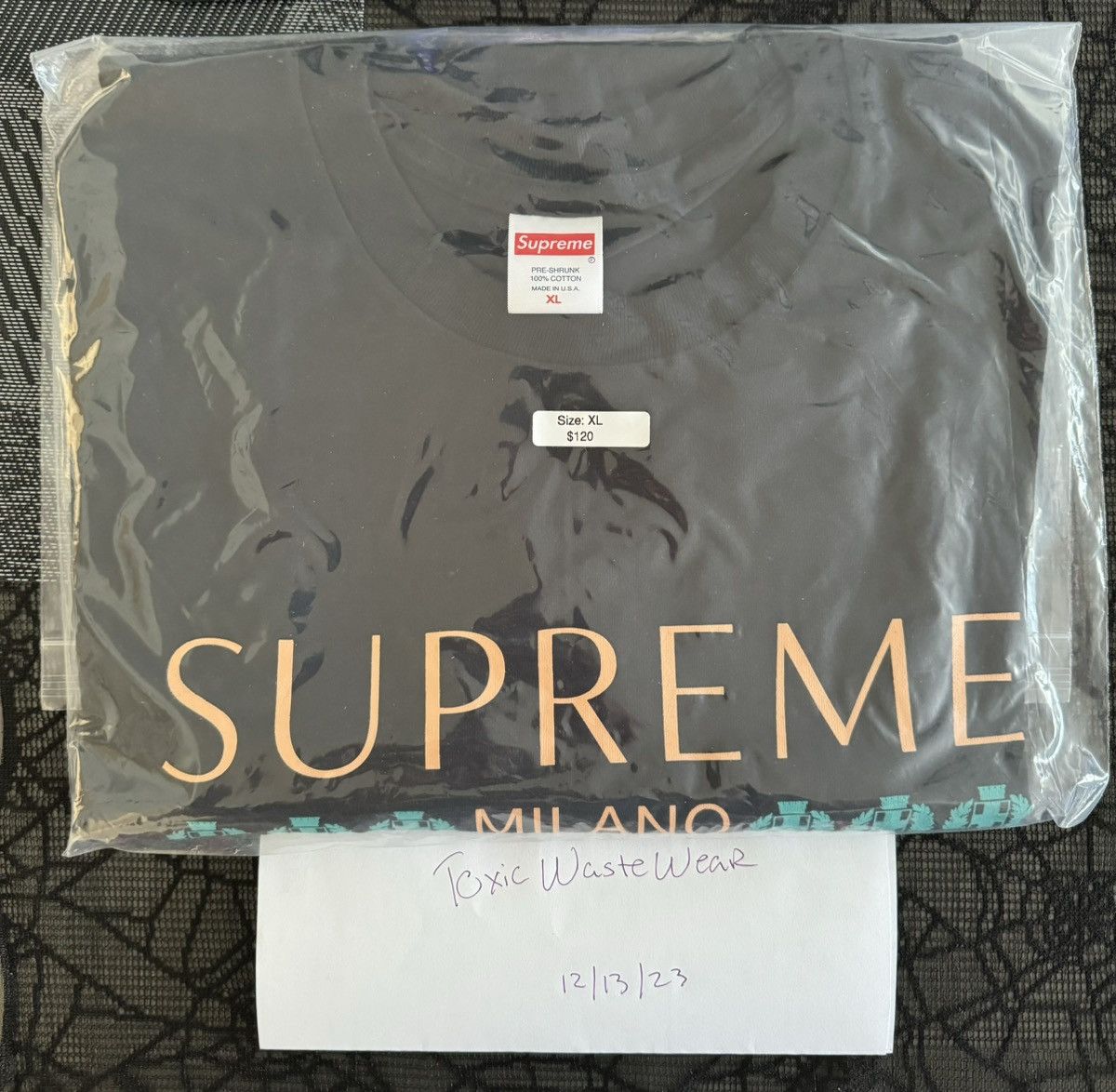 image of Supreme Milano Tee Black Xl, Men's