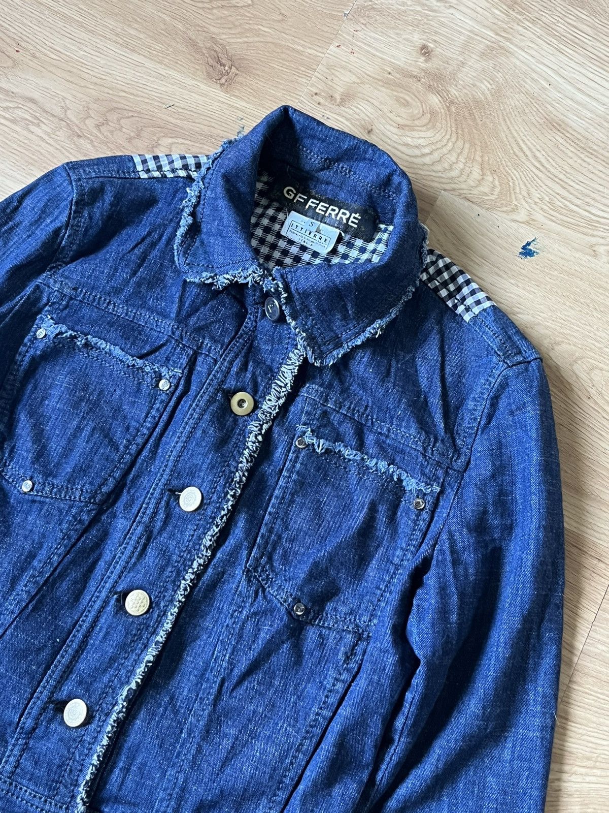 Ferre × Gianfranco Ferre Vtg FERRE JEANS Denim Jacket Western Wear Made in Italy Size US S / EU 44-46 / 1 - 3 Thumbnail