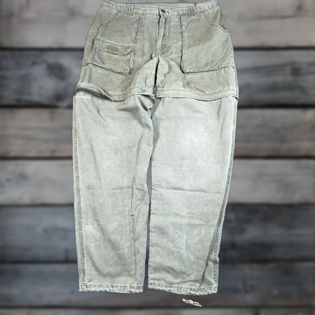 Vintage VINTAGE VTG 90s Convertible Cargo Pants Shorts Men 36 x 32 Green Cargo Pocket Hipster Retro 90s Mens Size US 36 / EU 52 - 1 Thumbnail