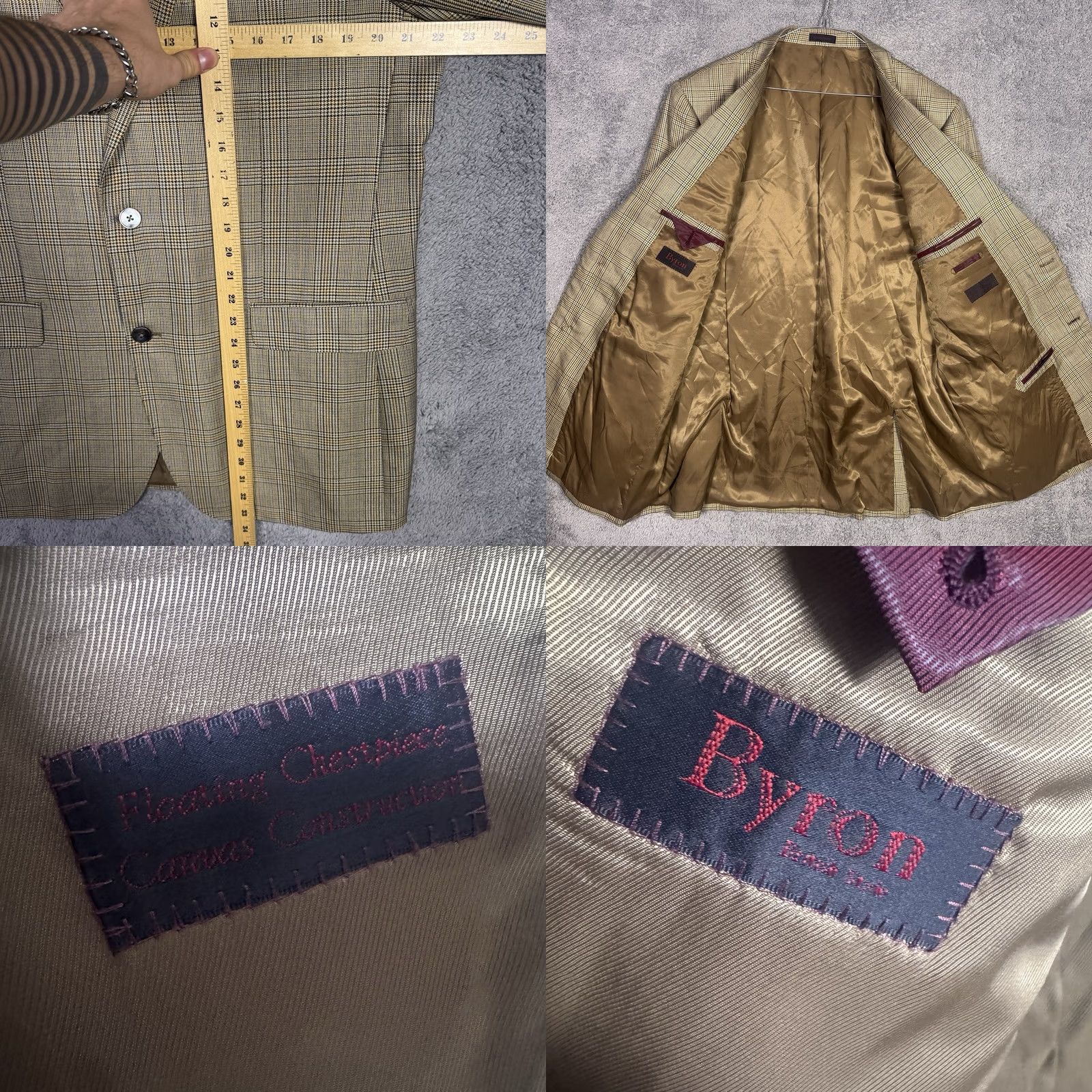 Vintage Byron Sport Coat Mens 44L IT 56 Glen Houndstooth Luca Di Marco Blazer Balmoral Business Casual Outerwear Size 44R - 8 Thumbnail