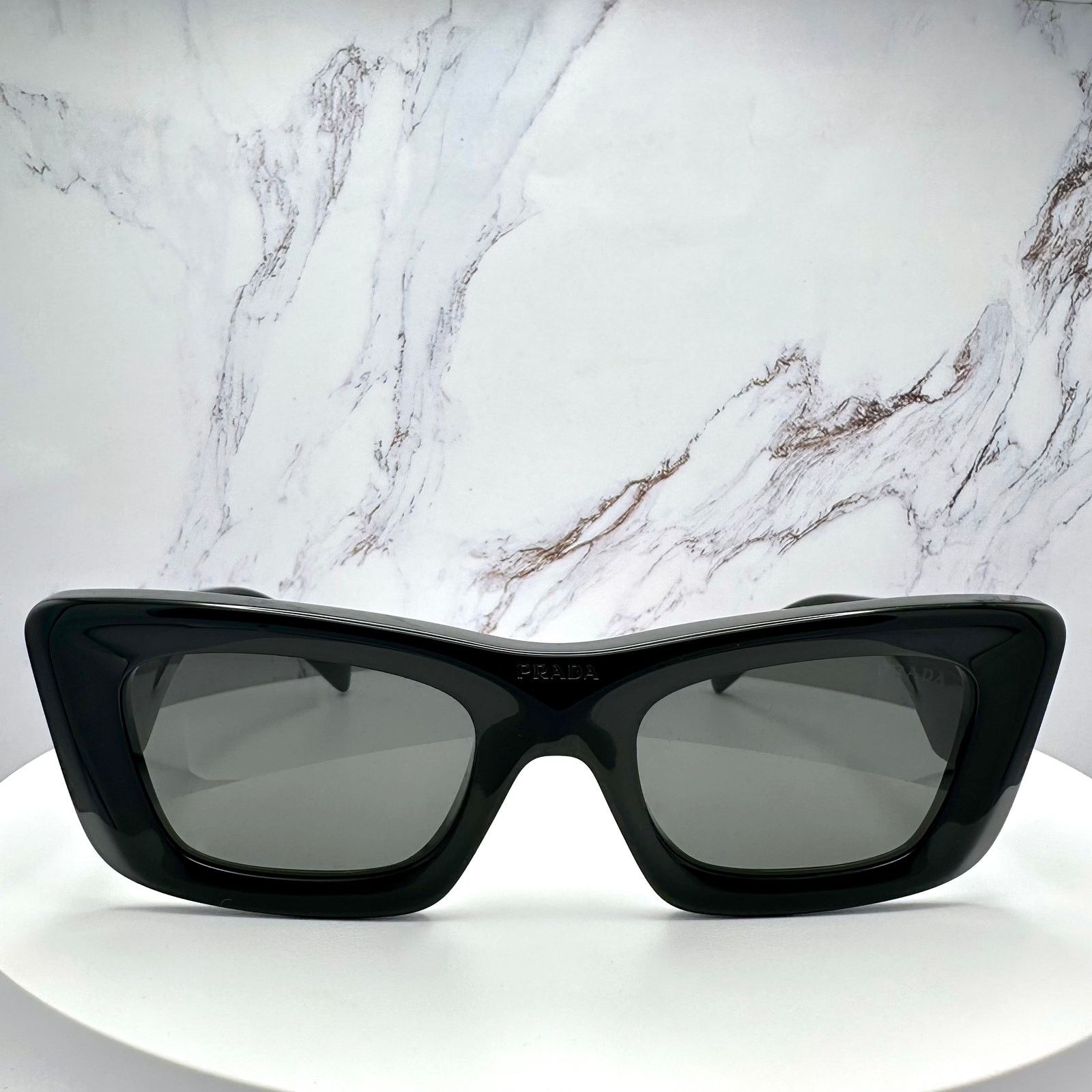Prada Prada Sunglasses Black Square Cat Eye Triangle Logo Size ONE SIZE - 2 Thumbnail