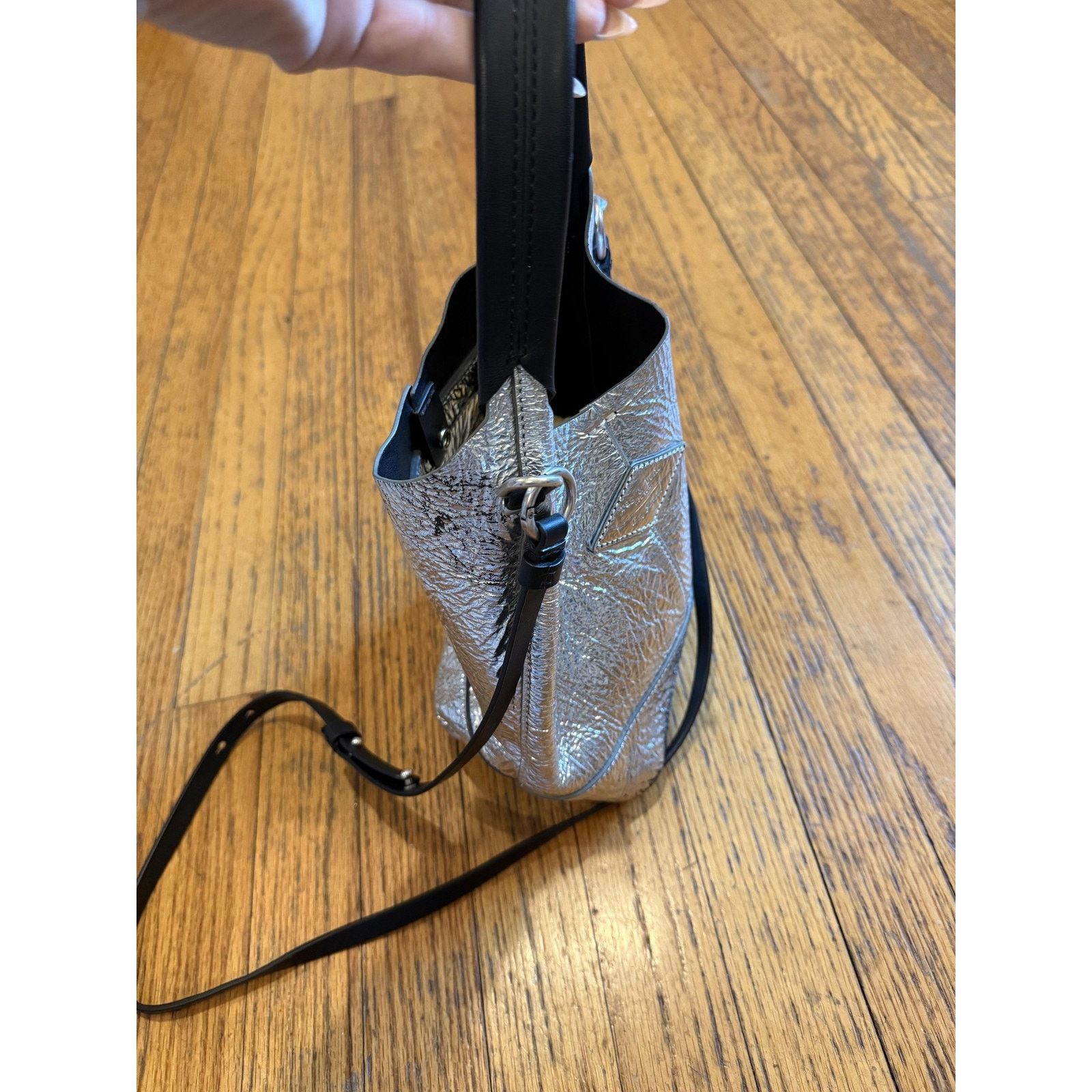 Rag & Bone Rag & Bone Crossbody Bag Metallic Textured Leather Size ONE SIZE - 9 Thumbnail