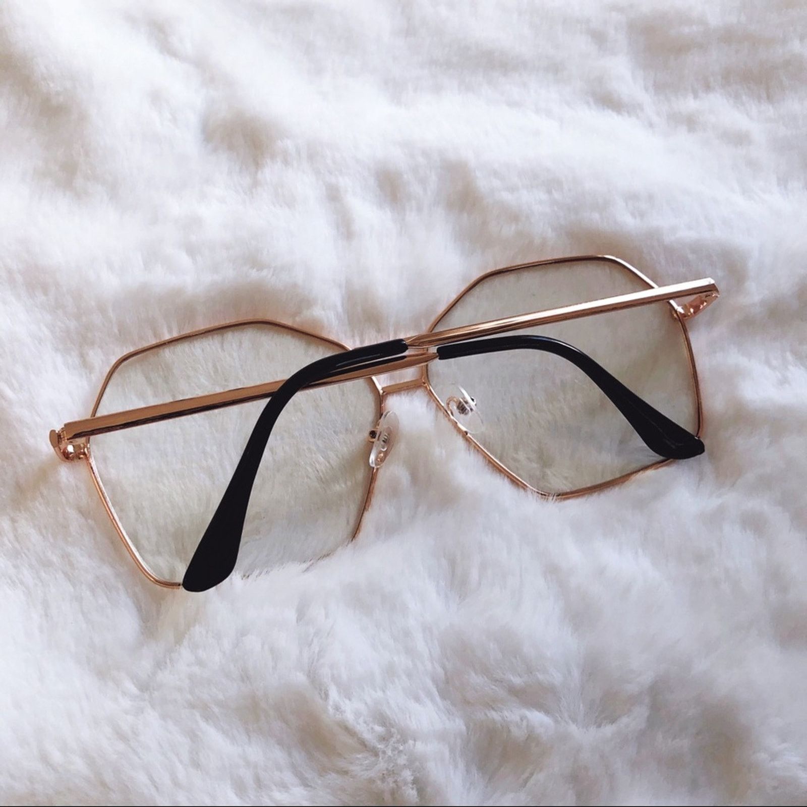 Other Peyton Rose Gold Hexagon Clear Sunglasses Size ONE SIZE - 9 Thumbnail
