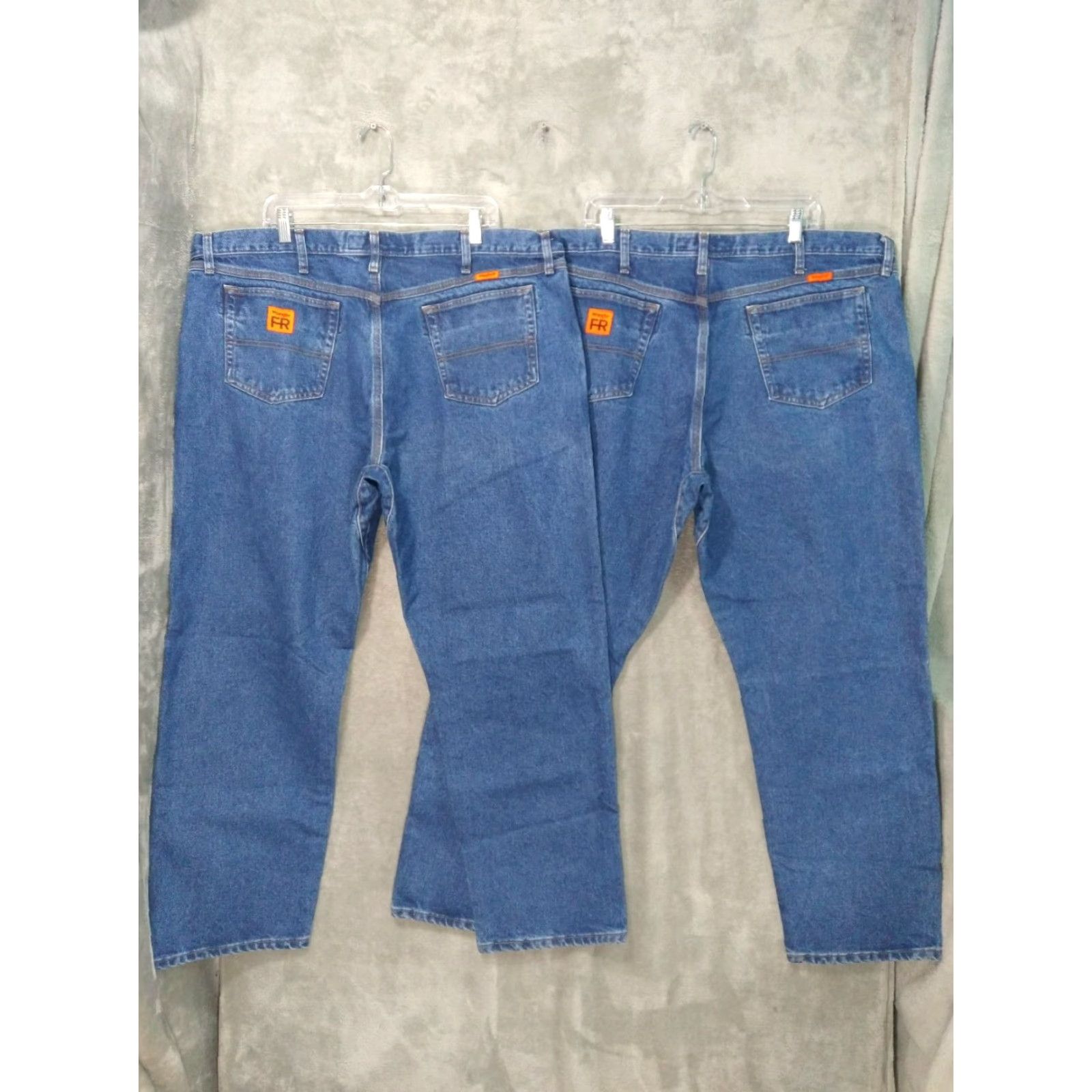 Wrangler VINTAGE Wrangler Jeans Men 44x30 Blue Denim Riggs Workwear Flame Resistant Cat2 Lot of 2 Size US 44 / EU 60 - 2 Thumbnail
