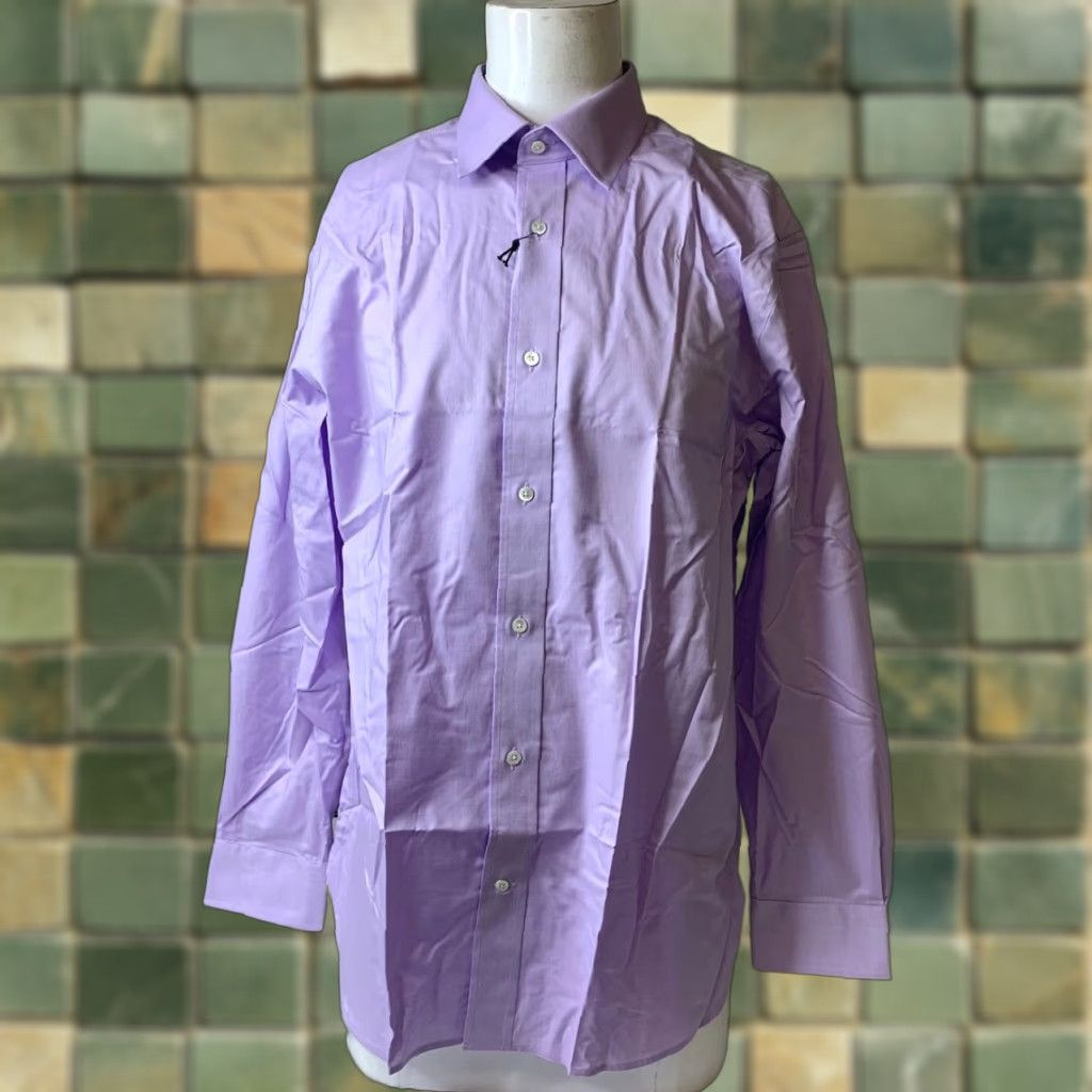 BANANA REPUBLIC Shirt Size L Lilac Standard Wrinkle-Resistant Mens