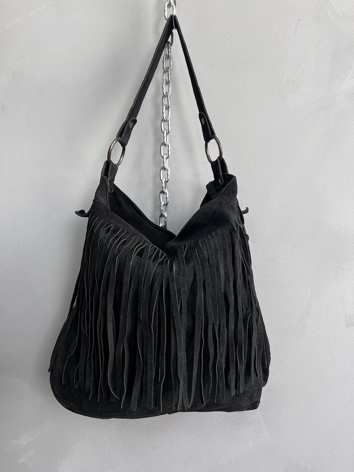 Avant Garde x Kmrii Vintage Messenger Kmrii Style Leather Suede Bag 90's in Black, Men's