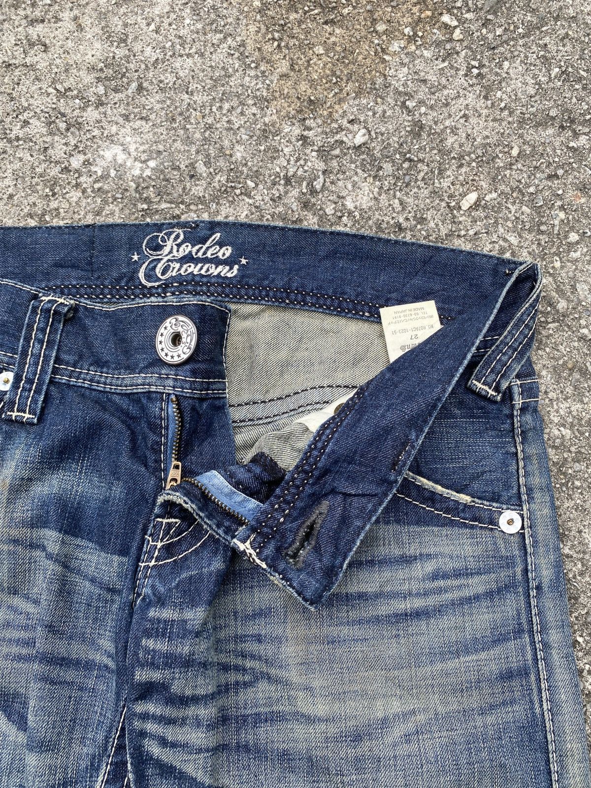 Japanese Brand Flare Rodeo Crown Japan Claw Marks Design Low Rise Denim Size US 30 / EU 46 - 16 Thumbnail