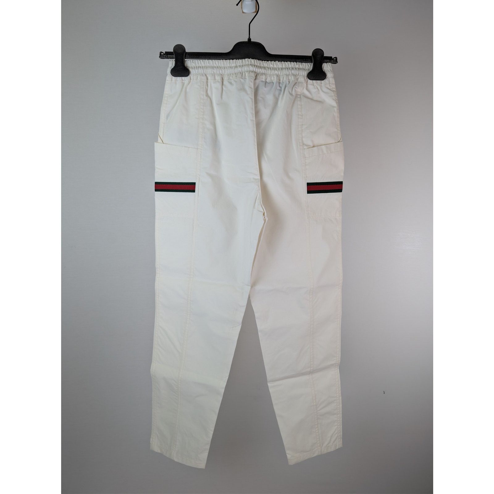 Gucci o1rshd1 Cotton Canvas W/Web Pants Trouser Sweatpants White Size US 44 / EU 60 - 14 Thumbnail