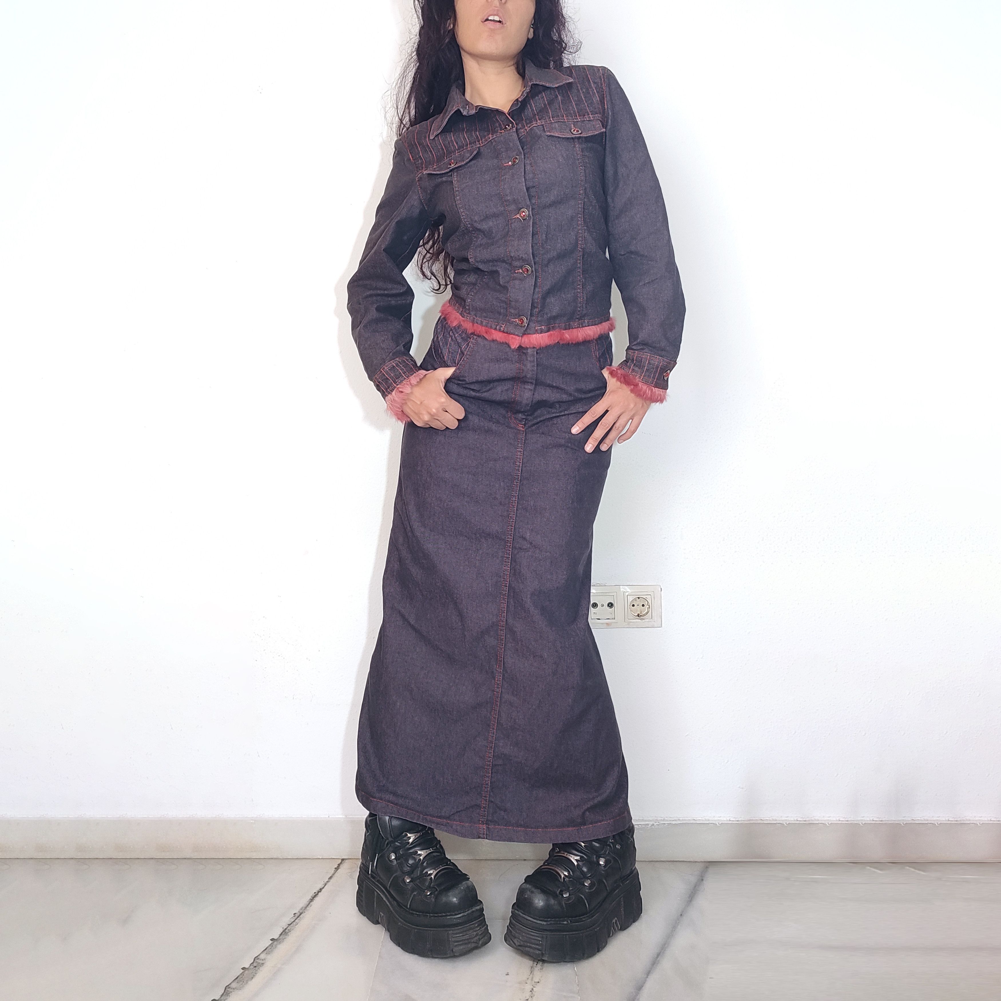 Vintage Vintage 90s Grunge Denim Jacket and Skirt Two Pieces Set Size M / US 6-8 / IT 42-44 - 3 Thumbnail
