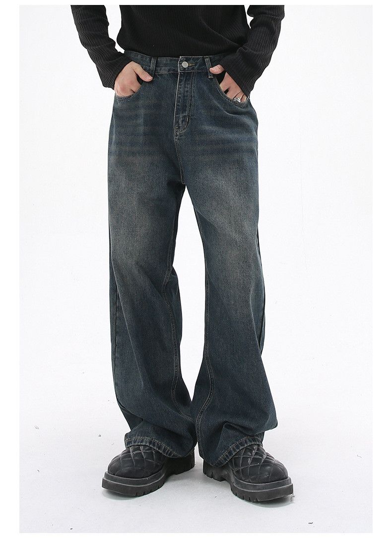 Japanese Brand × Jean Washed distressed blue loose straight casual jeans Size US 32 / EU 48 - 3 Thumbnail