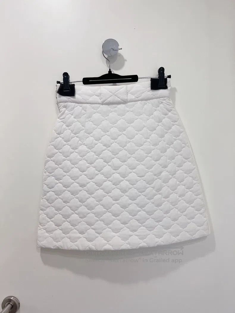 Fendi Fendi White Quilted Grid Silk Half Skirt Skirt Short Skirt Size 25" / US 0 / IT 36 - 2 Thumbnail