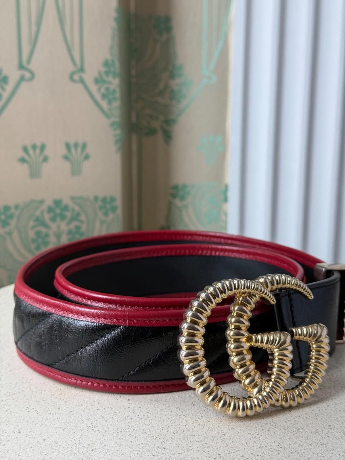 Gucci Gucci Azalea Calfskin Torchon Double G Marmont Belt 90/36 Size ONE SIZE - 10 Thumbnail