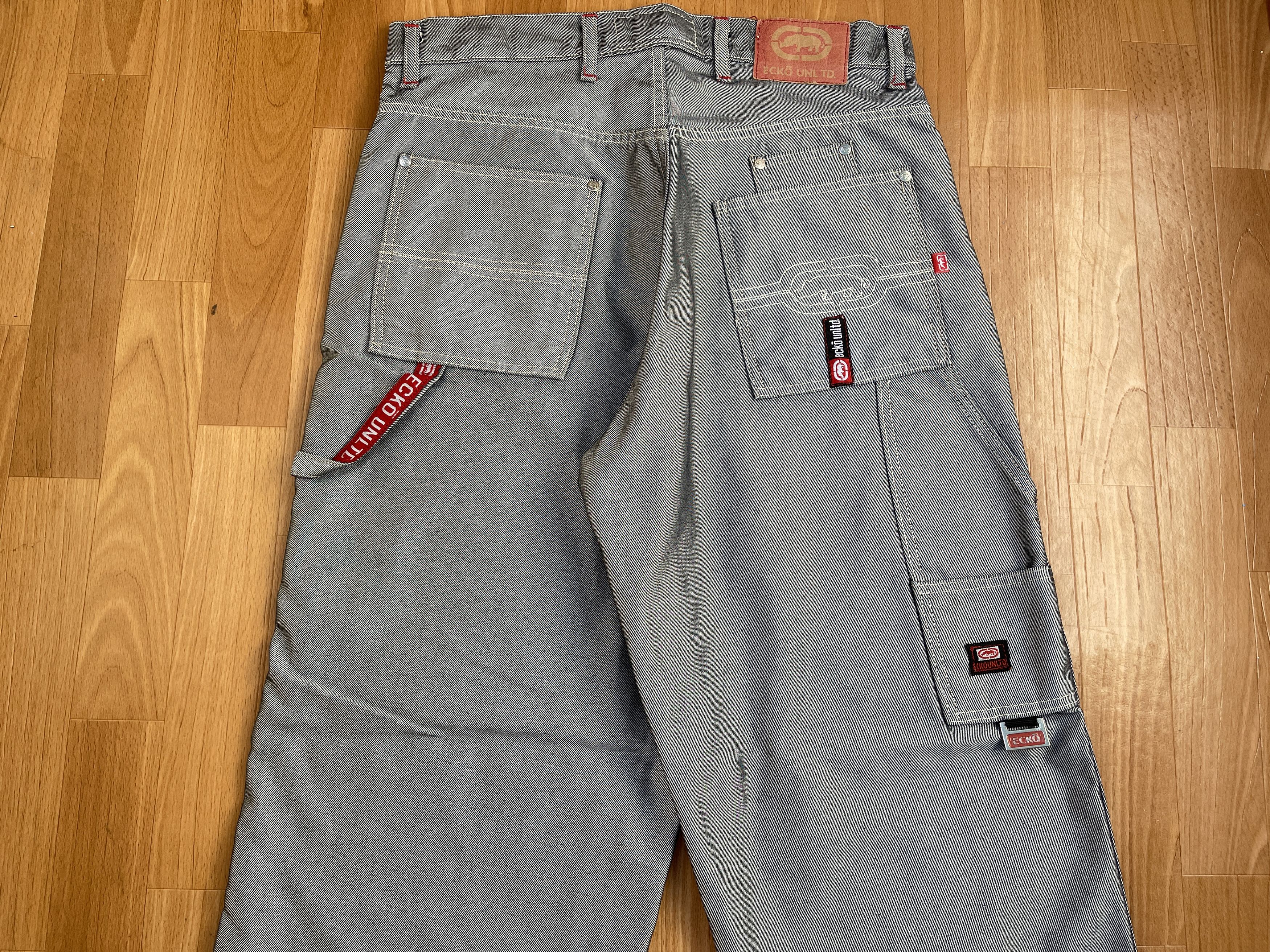 Ecko Unltd. Ecko Unltd jeans, shiny silver metallic vintage baggy Y2K 34 Size US 34 / EU 50 - 4 Thumbnail