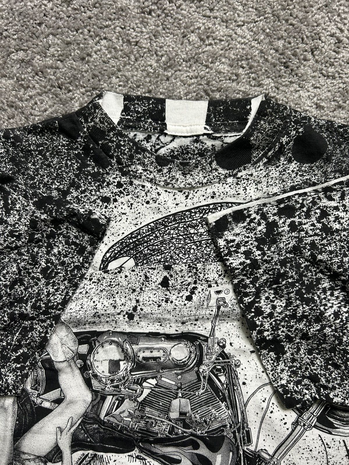 Vintage Vintage 90s Ride Me Ride Free Skull Motorcycle AOP Tee Size US L / EU 52-54 / 3 - 5 Thumbnail