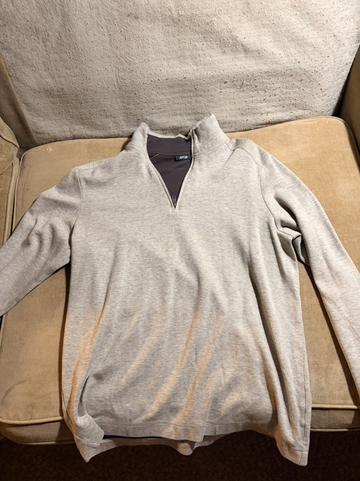 Apt. 9 Apt.9 Grey Quarter Zip Pullover L Size US L / EU 52-54 / 3 - 1 Thumbnail