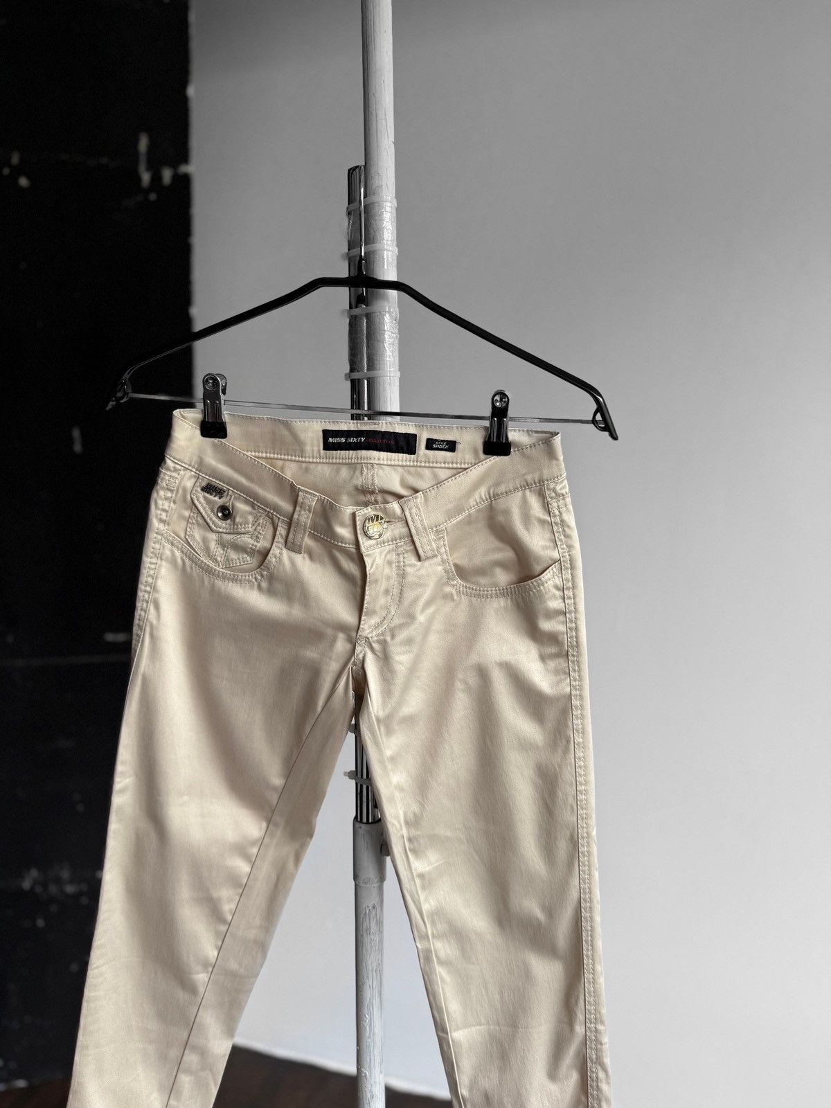 Designer × Miss Sixty Miss Sixty Style Shock Womens Beige Pants Zipper Closure Size 25" / US 0 / IT 36 - 2 Thumbnail