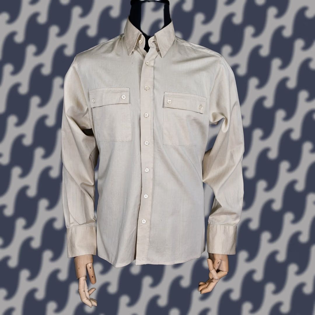 Vintage Holland & Holland Shirt Button-Down M Beige Cotton Men Regular Size M Size US M / EU 48-50 / 2 - 1 Thumbnail