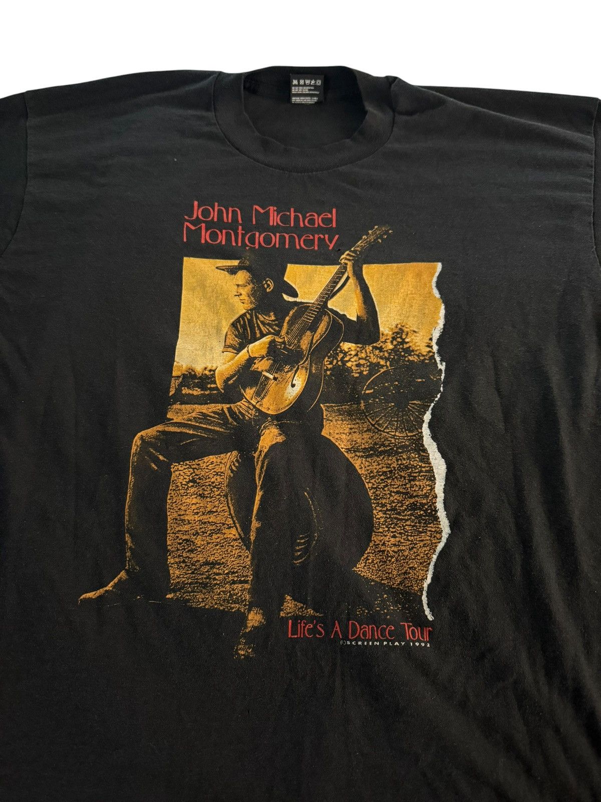 Fruit Of The Loom Vintage John Michael Montgomery Shirt Mens XLarge Black Size US XL / EU 56 / 4 - 2 Thumbnail