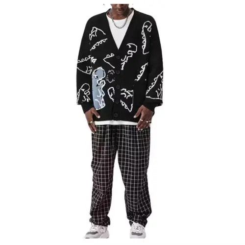 Other Dinosaur Graphic Knit Cardigan Sweater Size US M / EU 48-50 / 2 - 2 Thumbnail