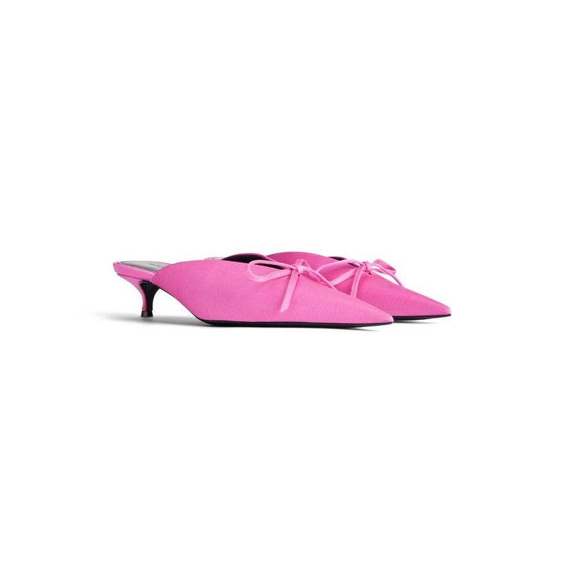 Balenciaga o1srvl11e0526 Knife Bow 40mm Mules in Pink Size US 8 / IT 38 - 2 Thumbnail