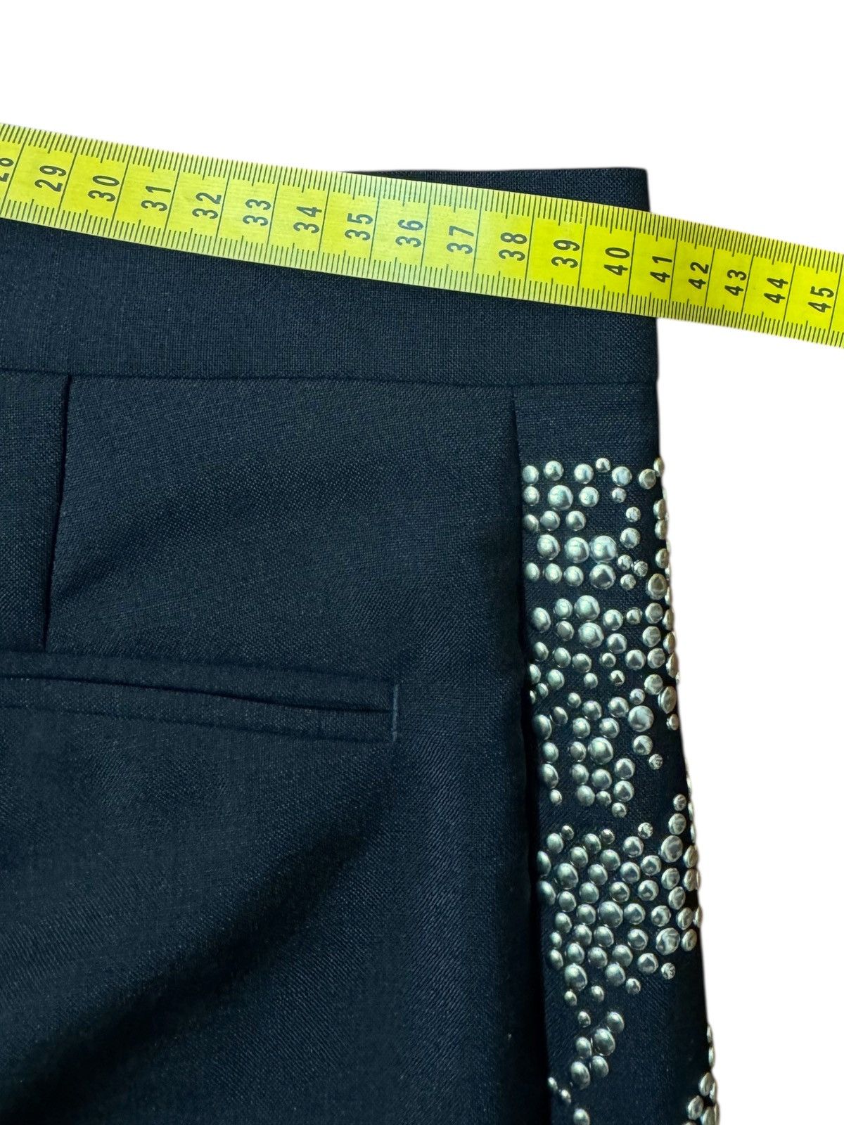 Versace Versace Black Wool Mohair Pants w/ Studded Sides Size US 32 / EU 48 - 11 Thumbnail