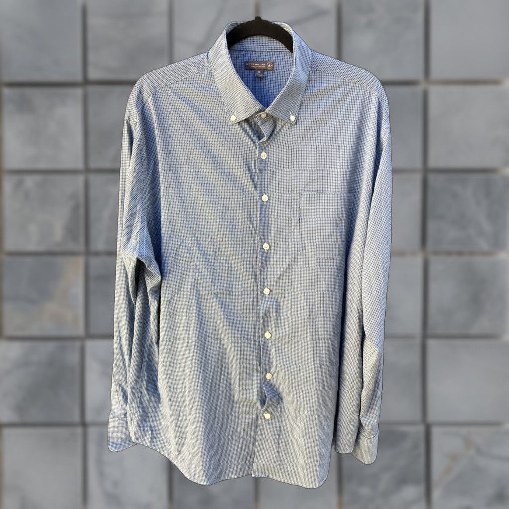 Peter Millar Men's Peter Millar Summer Comfort Button-Down Shirt Multicolor Plaid XL Nylon Size US XL / EU 56 / 4 - 1 Thumbnail