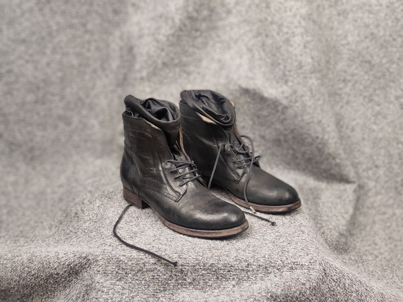 Vintage Vintage Guidi Style lace up Black Leather ankle Boots Size US 6 / IT 36 - 8 Thumbnail