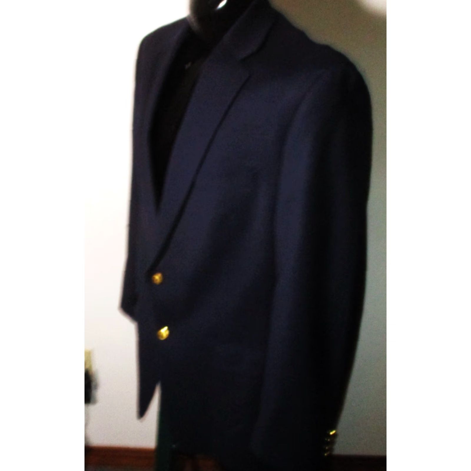 Ralph Lauren Lauren Ralph Lauren Blue Wool Blazer Suit Jacket Men 44 Long Two-Button Gold Button Classic Fit Long Sleeve 100% Wool Blazer Jacket Mens Clothing SL Size 44R - 4 Thumbnail