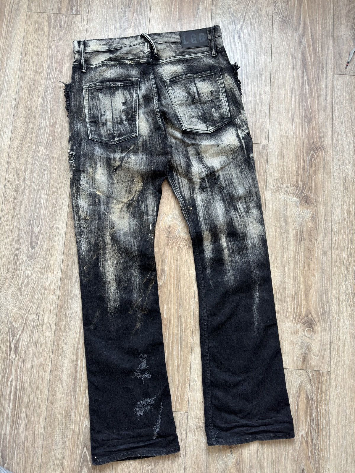 Le Grande Bleu (L.G.B.) L.G.B Lazy S-Wolf Bootcut Jeans Paint Bleach Size US 36 / EU 52 - 4 Thumbnail
