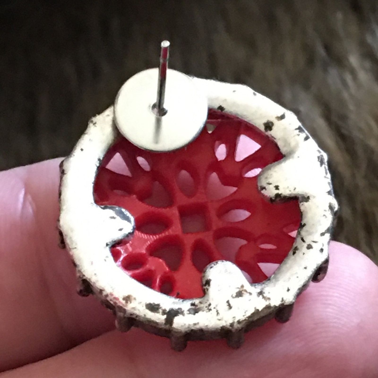 Vintage Vintage repurpose cutout pattern pierced earrings Size ONE SIZE - 4 Thumbnail