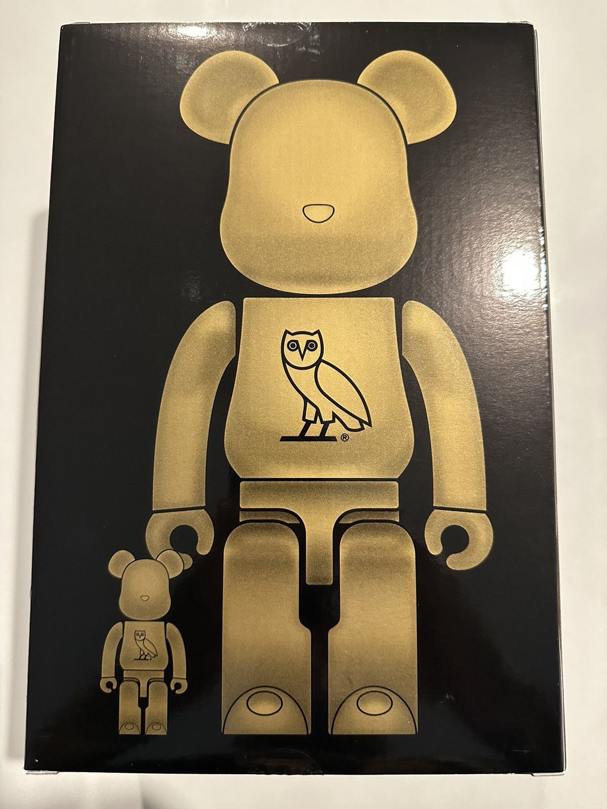 Medicom Bearbrick OVO X Medicom Bearbrick 400% & 100% Gold Set | Grailed