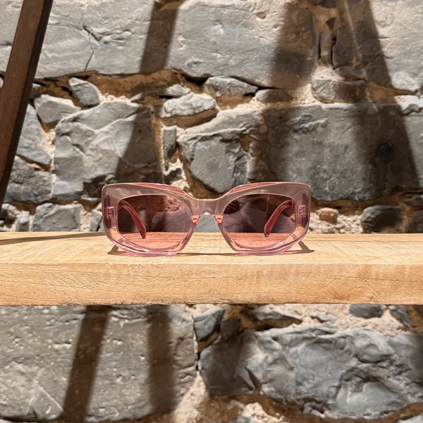 Celine Celine CL402771 Pink Clear Rectangular Cat-Eye Sunglasses Size ONE SIZE - 2 Thumbnail