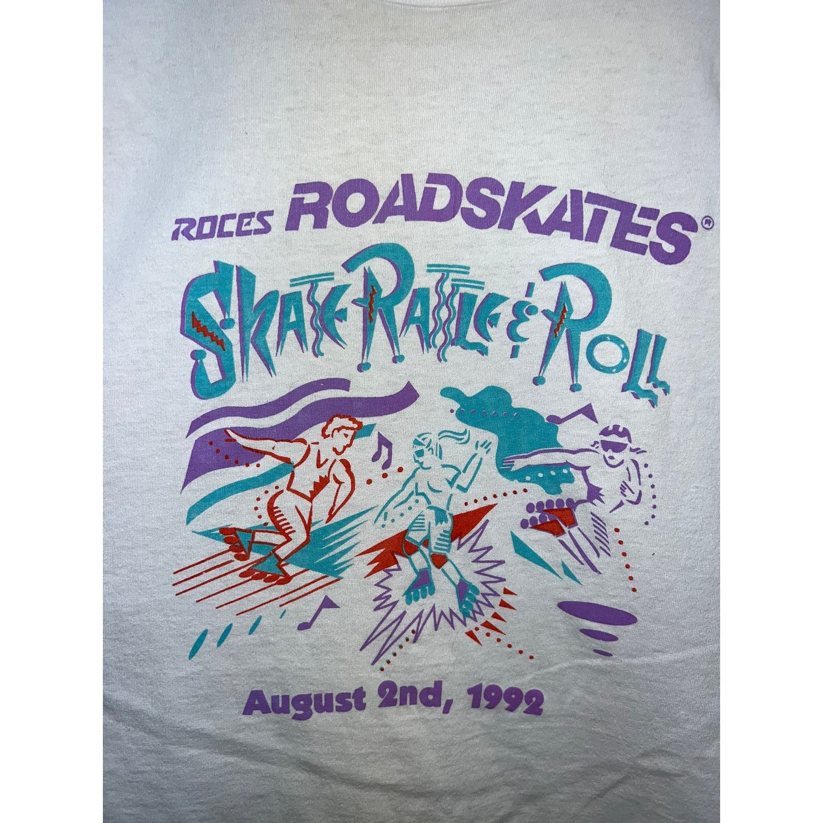 Vintage Vintage Skate Shirt Rattle & Roll Rollerskate White XL 90 Size US XL / EU 56 / 4 - 2 Thumbnail