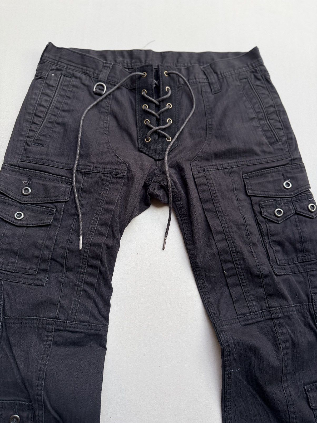 Japanese Brand Hideaways lace up flare cargo pants Size US 30 / EU 46 - 3 Thumbnail