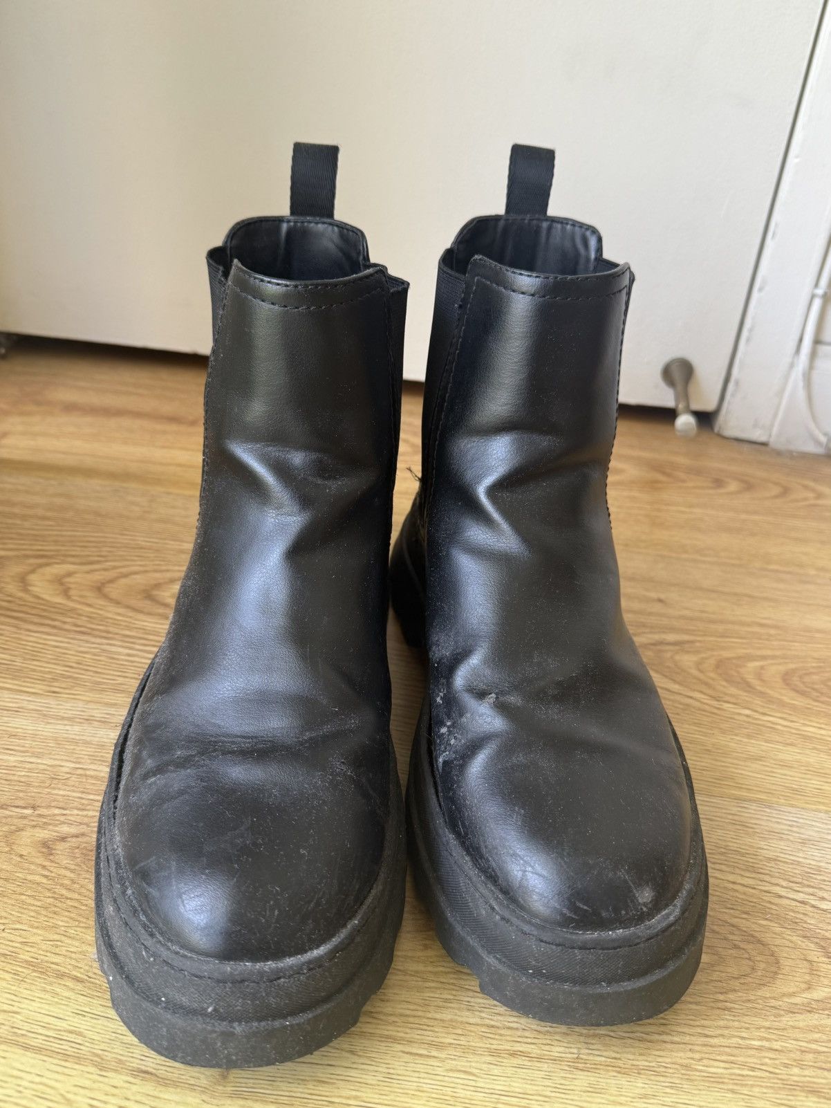 Zara Black Bulldozer/Chelsea Ankle High Boots Size US 10 / EU 43 - 2 Thumbnail