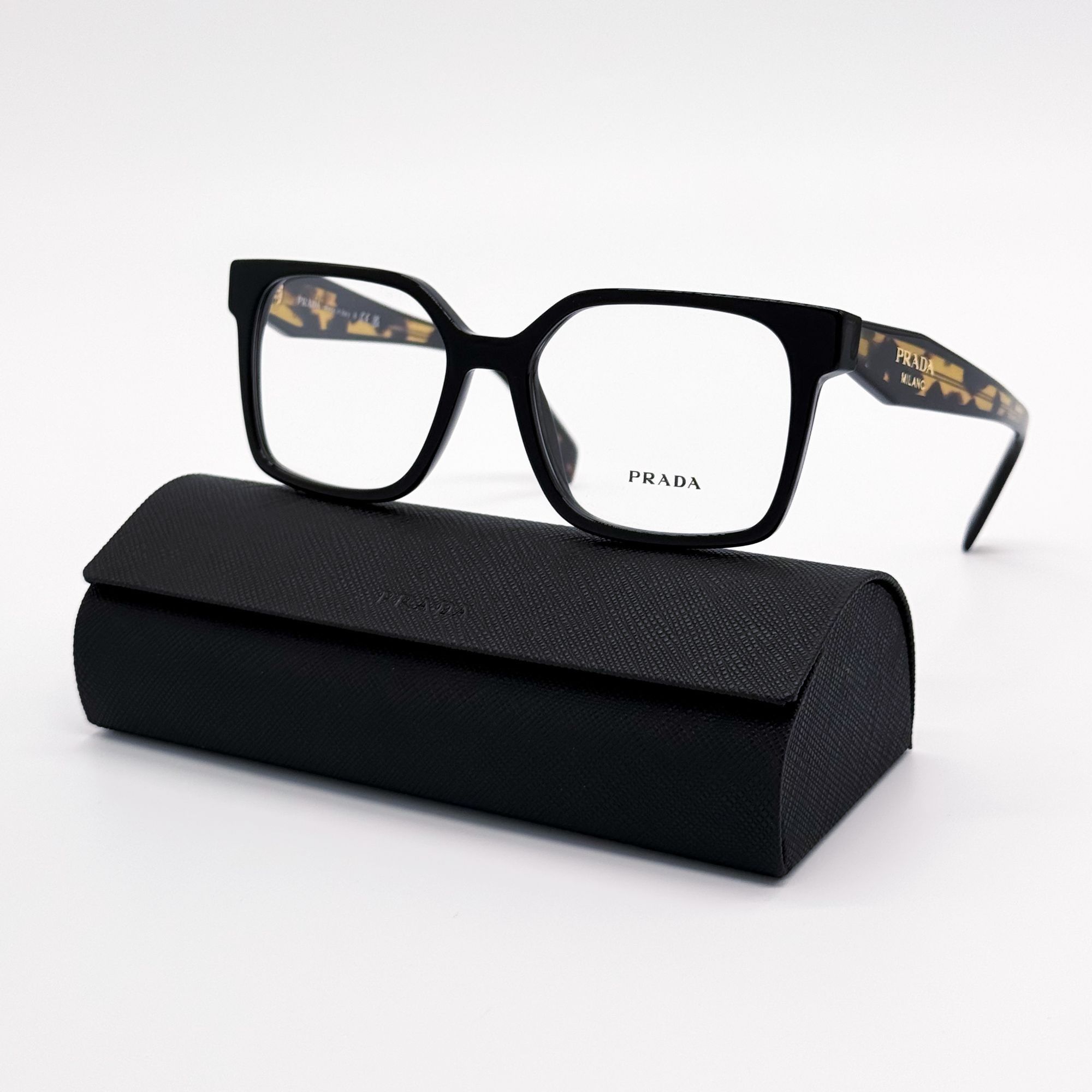 Prada NEW PRADA EYEGLASSES PRB03V 3891O1 BLACK HAVANA WOMEN PR B03 Size ONE SIZE - 1 Thumbnail