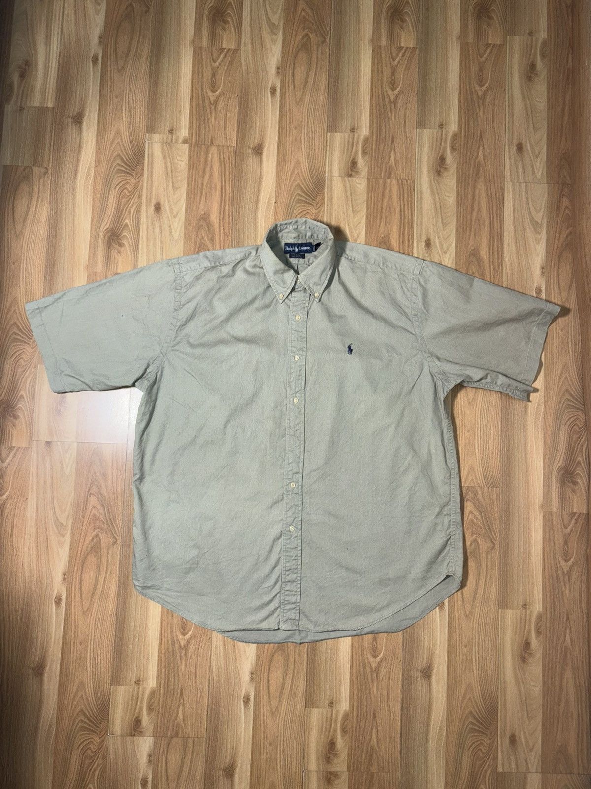 Ralph Lauren VTG Polo Ralph LaurenBlaire S/S Shirt Khaki Twill XL 90s/Y2K Size US XL / EU 56 / 4 - 1 Thumbnail
