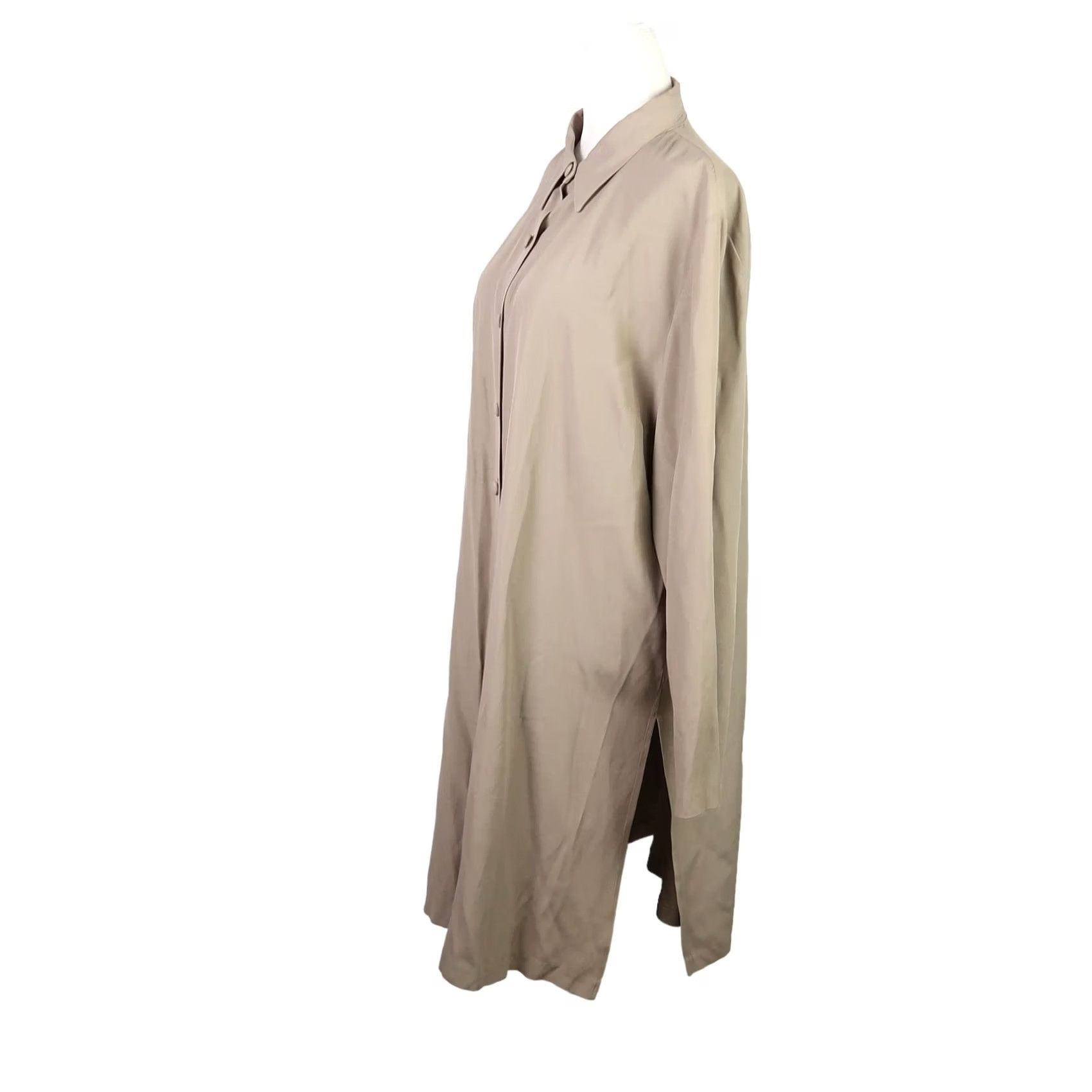 Vintage VINTAGE Wild Rose 90s Button-Up Tunic Top Long Sleeve Tan Taupe Size 12 Womens Casual Size XL / US 12-14 / IT 48-50 - 3 Thumbnail