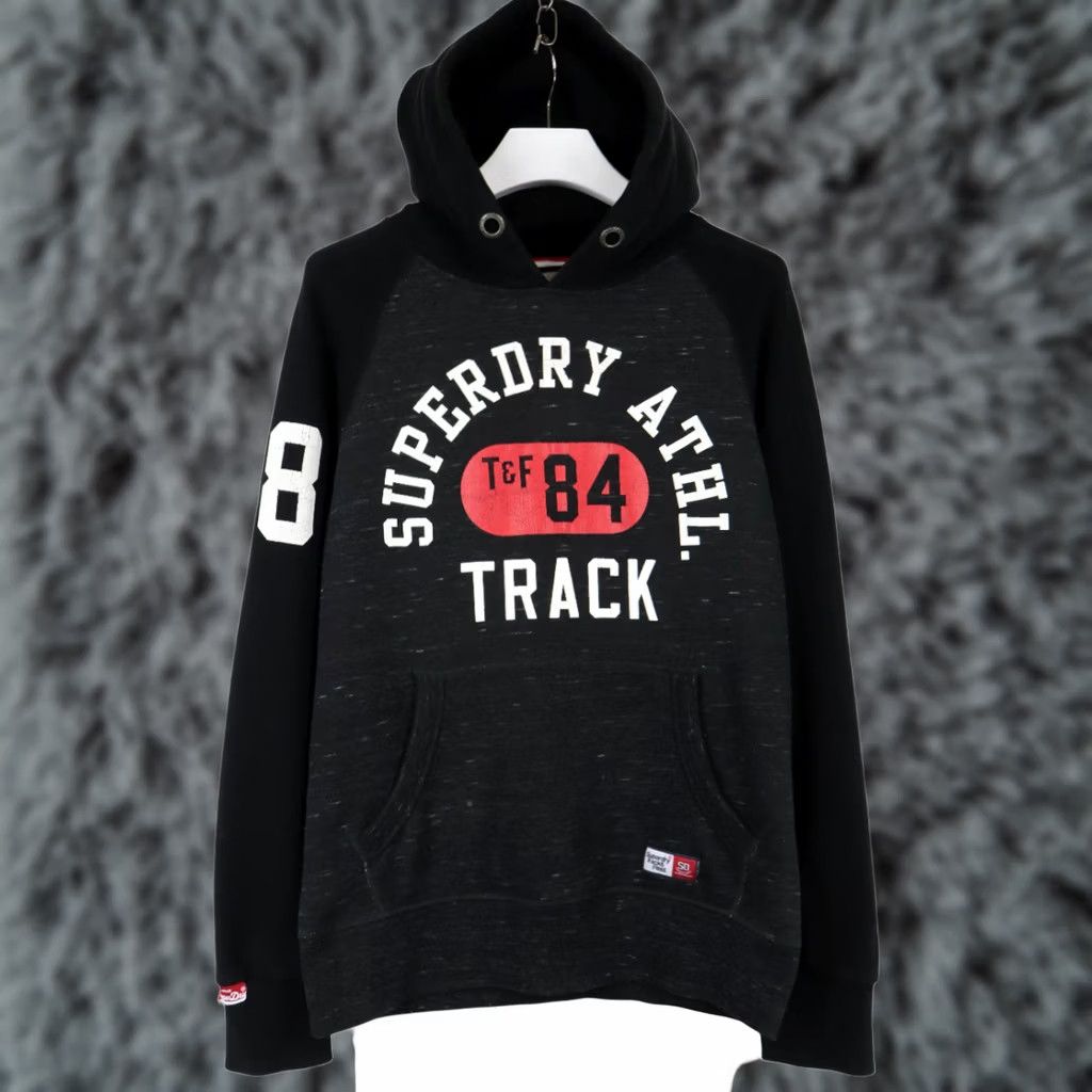 Superdry SUPERDRY Hoodie Men's LARGE Black Kangaroo Pocket Logo Hooded Cotton Blend Size US L / EU 52-54 / 3 - 1 Thumbnail