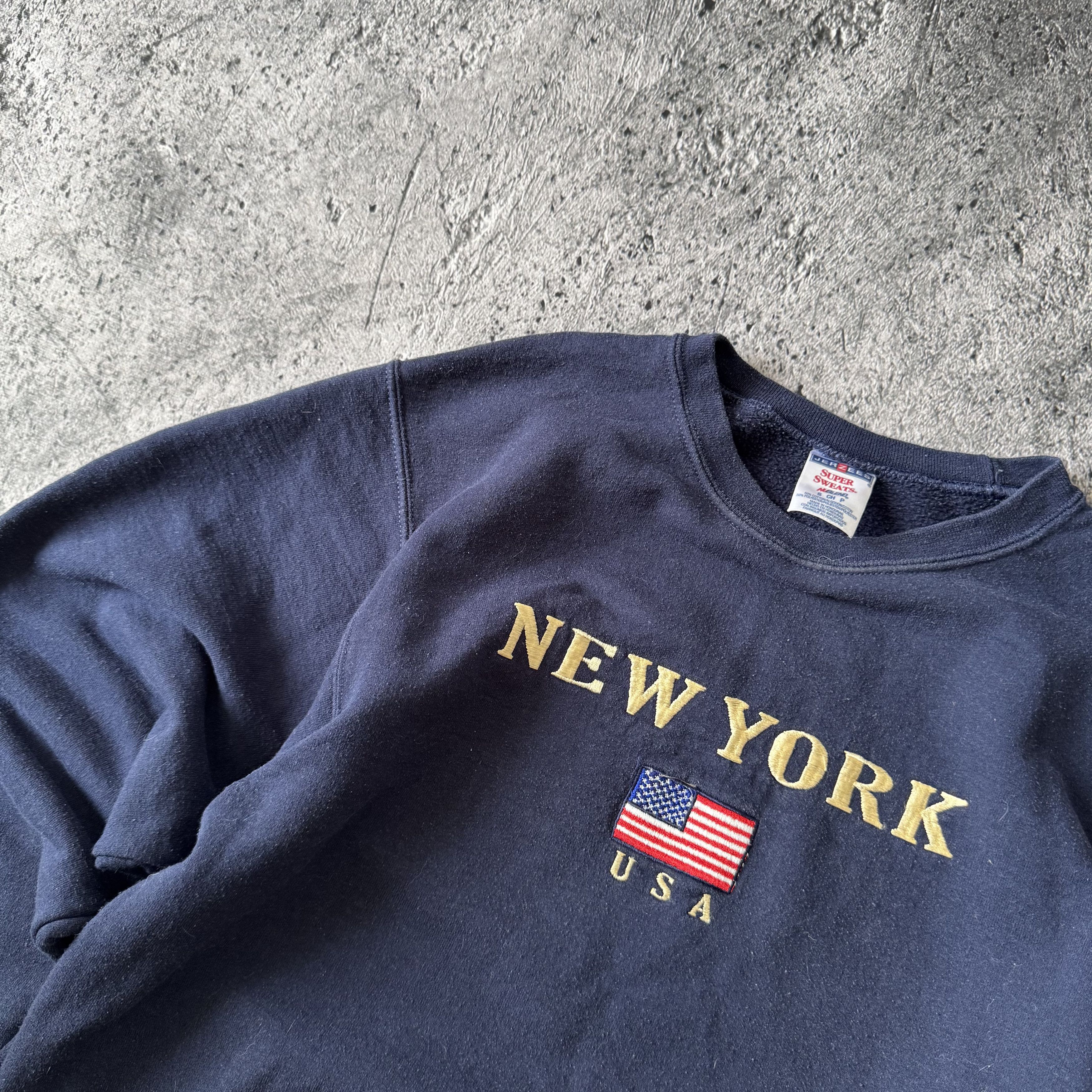 Jerzees Vintage New York America vtg sweetshirt hoodie Size S / US 4 / IT 40 - 4 Thumbnail